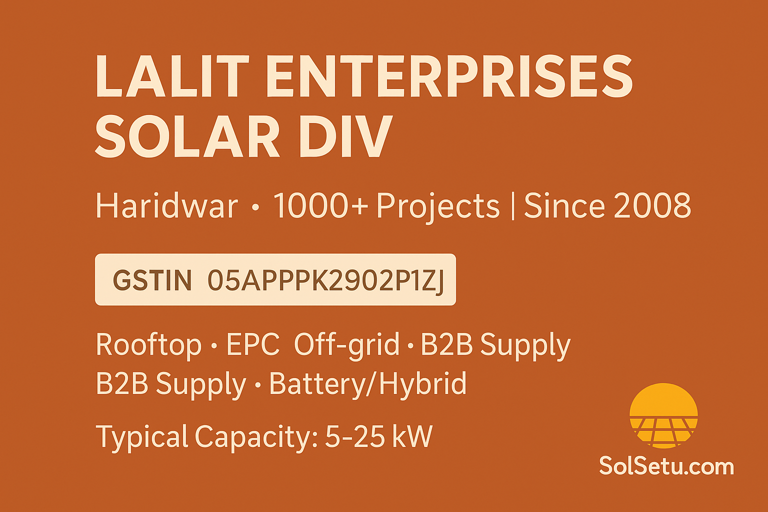 Lalit Enterprises solar journey vertical infographic