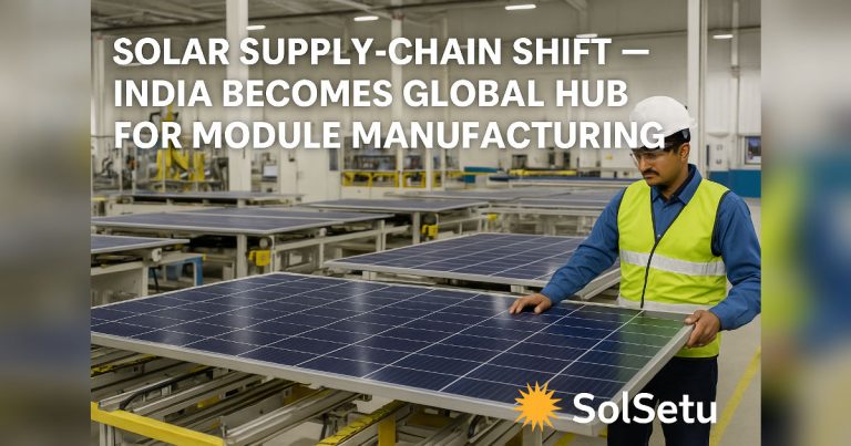 Solar Supply-Chain Shift — India Becomes Global Hub for Module Manufacturing