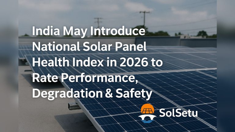India May Introduce National Solar Panel Health Index in 2026 to Rate Performance, Degradation & Safety