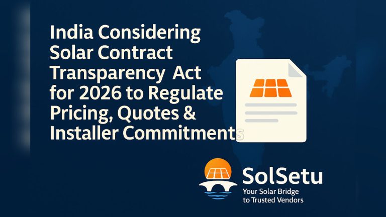 India Considering Solar Contract Transparency Act for 2026 to Regulate Pricing, Quotes & Installer Commitments
