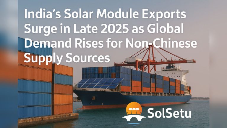 India’s Solar Module Exports Surge in Late 2025 as Global Demand Rises for Non-Chinese Supply Sources