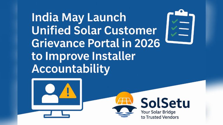 India May Launch Unified Solar Customer Grievance Portal in 2026 to Improve Installer Accountability