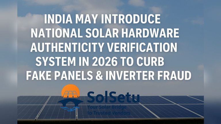 India May Introduce National Solar Hardware Authenticity Verification System in 2026 to Curb Fake Panels & Inverter Fraud