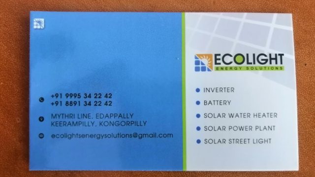 Eco Lights Energy Solutions – Solar Water Heater Dealers, Solar Power plant in Kerala, Inverter Battery Dealers in Ernakulam