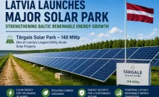 Latvia Tārgale Solar Park renewable energy project 2026 with large-scale solar panels generating clean electricity in the Baltic region