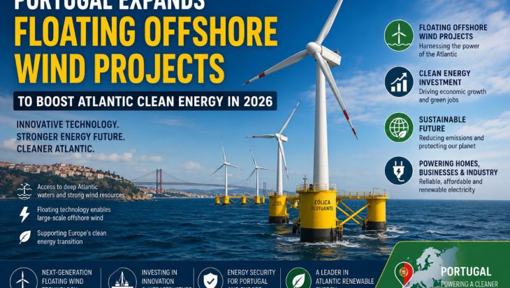 Portugal is expanding floating offshore wind projects in 2026, investing in innovative renewable energy technologies to increase clean electricity generation and strengthen Europe's energy transition.