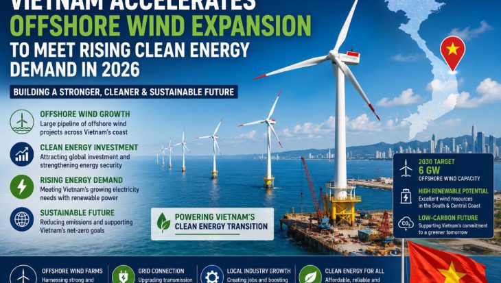 Vietnam is accelerating offshore wind development in 2026 with major renewable energy investments, expanding clean electricity generation and strengthening Southeast Asia's energy transition.